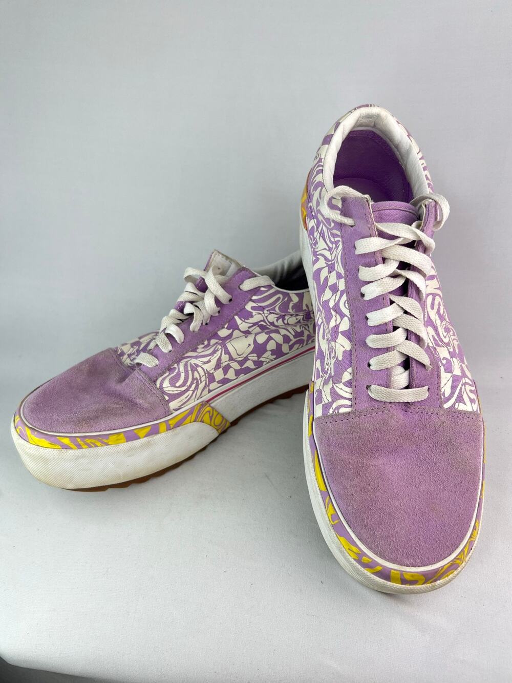 Vans Old Skool Stacked Wavy Daze Lilac Purple Platform Sneaker Womens 11 Men 9.5